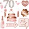 70th Birthday Party Photo Booth Props and Signs, Rose Gold 70 Birthday Party Selfie Props Kit with Sticks for Women